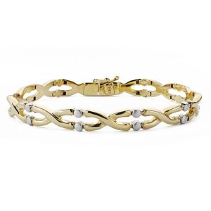18K PULSERA ORO BICOLOR LONGITUD 19CM ANCHO 7 MM