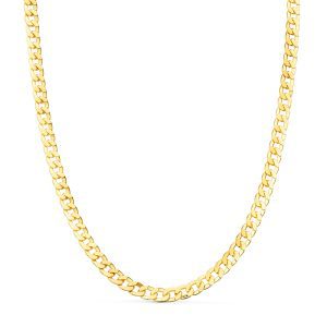 18K CADENA ORO AMARILLO BARBADA HUECA LARGO 60CM ANCHO 5.3 MM