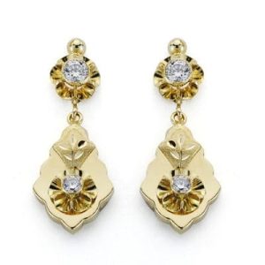 18K PENDIENTES ORO AMARILLO CUBANAS CIRCONITA 31X12 MM CIERRE CATALAN