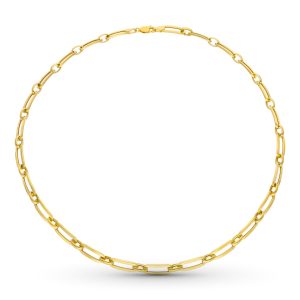 18K GARGANTILLA ORO AMARILLO ESLABONES ALARGADOS