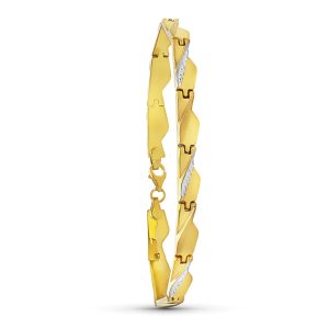 18K PULSERA ORO BICOLOR ESTAMPACION