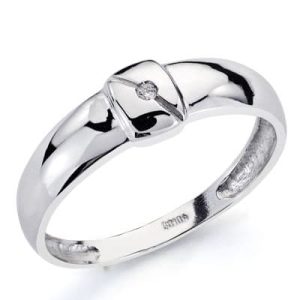 18K SORTIJA ORO BLANCO DIAMANTE TALLA BRILLANTE 0,01 QTS. ANCHO: 5,5 MM