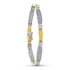 18K PULSERA ORO BICOLOR CIRCONITA ESTAMPACION