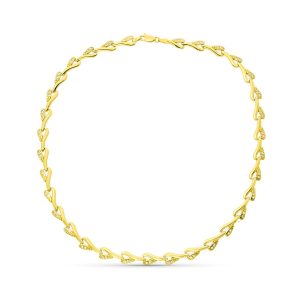 18K GARGANTILLA ORO AMARILLO CON CIRCONITAS