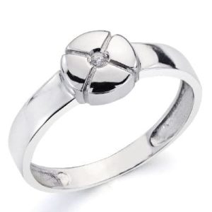 18K SORTIJA ORO BLANCO DIAMANTE 0,015 QTS. ANCHO: 7 MM