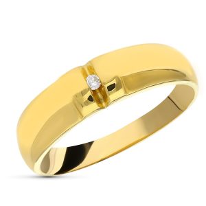 18K SORTIJA ORO AMARILLO DIAMANTE 0,05 QTS. ANCHO: 5 MM