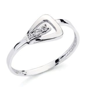 18K SORTIJA ORO BLANCO DIAMANTES TALLA BRILLANTE 0,016 QTS. 8 X 7MM