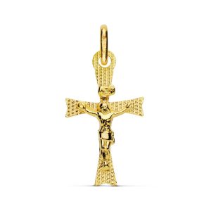 18K CRUZ ORO AMARILLO CON CRISTO. 22X12 MM