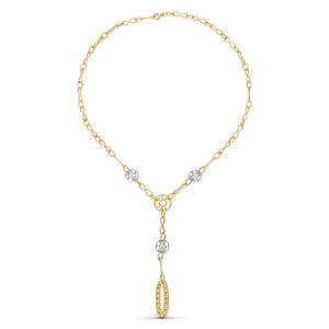 18K GARGANTILLA ORO BICOLOR MOTIVOS Y HOJAS BRILLO