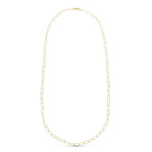 18K GARGANTILLA ORO AMARILLO ESLABON DIAMANTADO 80CM
