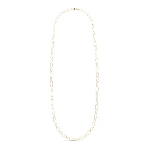 18K GARGANTILLA ORO AMARILLO ESLABON DIAMANTADO 80CM