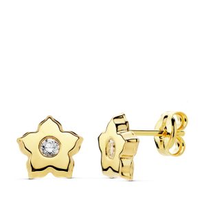 18K PENDIENTES ORO BICOLOR 13X6 MM CIERRE PRESION