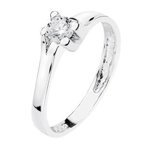 18K SOLITARIO ORO BLANCO CIRCONITA 5 MM