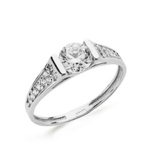 18K SOLITARIO ORO BLANCO CIRCONITA 5 MM