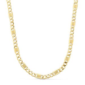 18K CADENA ORO AMARILLO ESLABONES HUECOS 3X1. LARGO 60CM ANCHO 5 MM