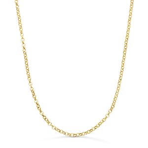 18K CADENA ORO AMARILLO ROLO HUECA ANCHO: 2.5MM LARGO: 45CM CIERRE REASA