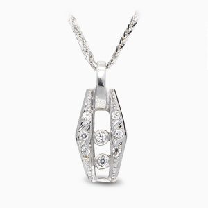 18K GARGANTILLA ORO BLANCO Y CIRCONITAS