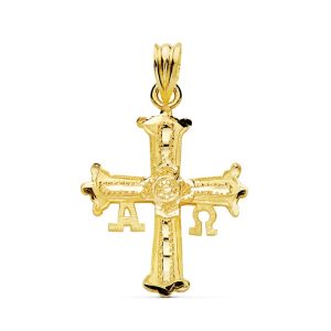 9K CRUZ DE COVADONGA ORO AMARILLO 27X24 MM