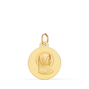 9K MEDALLA ORO AMARILLO MARIA FRANCESA MATIZADA 16MM