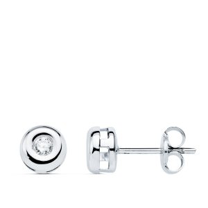 18K PENDIENTES CHATON ORO BLANCO DIAMANTES LABORATORIO 0,140 QTS VS2-G. MEDIDA: 5,5 X 5,5 MM. CIERRE PRESION