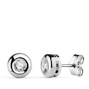 18K PENDIENTES ORO BLANCO DIAMANTES LABORATORIO 3,40 MM 0,300 QTS VS2-G. MEDIDA: 7X7 MM. CIERRE PRESION