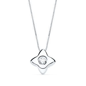 18K GARGANTILLA ORO BLANCO ESTRELLA 6MM CON DIAMANTE LABORATORIO 0,050 QTS. G-VS2. CADENA 42CM