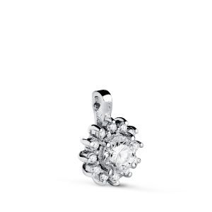 18K COLGANTE ORO BLANCO CUAJO CON 13 DIAMANTES LABORATORIO 0,670 QTS. VS2-G. MEDIDA: 13 X 9,5 MM